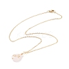 Natural Rose Quartz Teardrop Pendant Necklace NJEW-JN03900-01-1