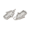 Brass Micro Pave Cubic Zirconia Pendants KK-E068-VB084-3