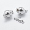 Anti-Tarnish Rhodium Plated 925 Sterling Silver Box Clasps STER-F037-017P-8mm-3