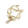 Brass Micro Pave Clear Cubic Zirconia Bead Frame KK-K371-49G-3