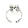 Brass Letter Open Cuff Rings for Women RJEW-G313-01M-P-3