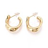 Wavy C-Shaped Brass Stud Earrings EJEW-T047-89G-2