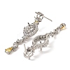 Rack Plating Brass with Cubic Zirconia Stud Earrings Finding KK-Z085-11P-2