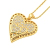 Brass Micro Pave Clear Cubic Zirconia Pendant Necklaces NJEW-M220-01A-G-1