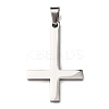 304 Stainless Steel Christian Inverted Cross Pendants STAS-F323-10P-1