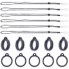36Pcs Silicone Rings with 6Pcs Polyester Necklace Lanyard Anti-Loss Pendant Holder DIY-GF0008-07B-1