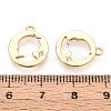 Brass Micro Pave Clear Cubic Zirconia Pendants KK-T078-09G-02-3