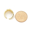 Rack Plating Teardrop Brass Micro Pave Clear Cubic Zirconia Open Cuff Finger Rings for Women RJEW-M028-80G-3