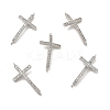 Brass Micro Pave Clear Cubic Zirconia Connector Charms KK-E068-VB331-1