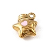 304 Stainless Steel Enamel Pendants STAS-G395-04G-2
