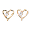 Clear Cubic Zirconia Heart Stud Earrings EJEW-N012-51LG-B-2