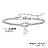 304 Stainless Steel Initial Charm Bracelets FS-WGD8E41-37-1
