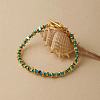 Synthetic Turquoise & Brass Beaded Bracelets for Women XC1263-1
