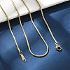 Ion Plating(IP) 304 Stainless Steel Round Snake Chain Necklace for Women NJEW-G097-01G-2
