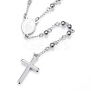Non-Tarnish 304 Stainless Steel Rosary Bead Necklaces LS-NJEW-D285-42P-1