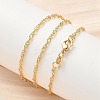 2.5MM Brass Singapore Chain Necklaces NJEW-P339-07G-1