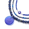 3Pcs 3 Style Lampwork Evil Eye Pendant Necklaces Set NJEW-JN04016-6