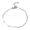Non-Tarnish 304 Stainless Steel Curved Bar Link Chain Bracelets BJEW-K266-13P-1