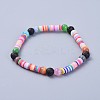 Eco-Friendly Handmade Polymer Clay Heishi Beads Stretch Bracelets BJEW-JB04327-2