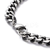 Men's Retro 304 Stainless Steel Curb Chain Bracelets BJEW-I293-12AS-3