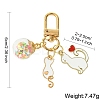 Cat Alloy Enamel Pendant Decoration HJEW-YW00016-01-3