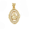 Brass Micro Pave Cubic Zirconia Pendants KK-P323-11E-G02-1