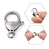 Tarnish Resistant Polished 304 Stainless Steel Lobster Claw Clasps X-STAS-R072-08A-3