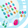 AHADERMAKER 30Pcs 5 Colors Spray Painted Natural Cowrie Shell Pendants SSHEL-GA0001-15-7