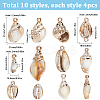 40Pcs 10 Styles Acrylic Imitation Shell Pendants OACR-SC0001-95-2