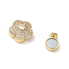 Brass Micro Pave Clear Cubic Zirconia Magnetic Clasps KK-Z139-01G-02-2