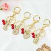 Brass Micro Pave Clear Cubic Zirconia Letter Pendant Keychain KEYC-SW00015-C-5
