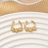 Brass Pave Clear Cubic Zirconia Circular/Horseshoe Barbell Nose Rings EJEW-D337-18D-G-1