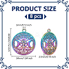 8Pcs Rainbow Color Alloy Pendants FIND-LP0001-39-2