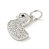Rack Plating Brass Micro Pave Clear Cubic Zirconia Pendants KK-B093-02D-P-2