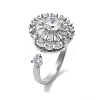 Flat Round Rotatable Open Cuff Rings for Women RJEW-S402-08P-1