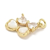 Brass with Cubic Zirconia with Sea Shell Pendants KK-Q820-11G-2