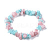Unisex Chip Natural White Jade Beaded Stretch Bracelets BJEW-S143-12-1-5