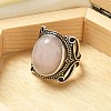 Natural Rose Quartz Adjustable Rings RJEW-I108-02AS-03-2