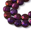 Electroplated Natural Lava Rock Beads Strands G-A256-F01-01A-2
