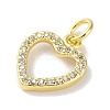 Rack Plating Brass Micro Pave Clear Cubic Zirconia Pendants KK-Z039-15G-2