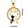 Full Moon with Double Cat and Star Pendant Necklace JN1028B-2