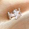 Brass Adjustable Open Cuff Rings for Women RJEW-R021-02P-3
