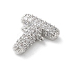 Brass Micro Pave Cubic Zirconia Letter Links KK-I717-04T-P-2