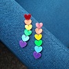 Rainbow Color Pride Flag Acrylic Heart Dangle Stud Earrings RABO-PW0001-012P-1