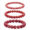 3Pcs 3 Size Synthetic Imperial Jasper Round Beaded Stretch Bracelets Set BJEW-SW00064-25-1