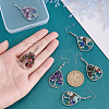 3 Pairs 3 Colors Teardrop with Tree of Life Dangle Earrings EJEW-UN0001-98-2
