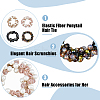 4Pcs 4 Styles Rubber Elastic Fiber Ponytail Hair Tie OHAR-DC0001-05-4