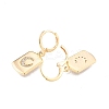 Clear Cubic Zirconia Rectangle with Moon Dangle Leverback Earrings EJEW-N012-72-3