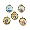 Brass Micro Pave Cubic Zirconia Pendants ZIRC-E006-01G-M-2