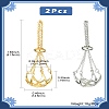 2Pcs 2 Colors Brass Pearl Cage Pendant Mounting KK-CJ0002-15-8